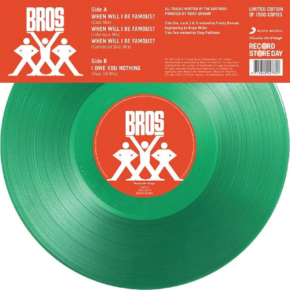 Bros – When Will I Be Famous — cover artwork
